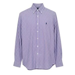 Ralph Lauren Men's Medium Shirt Button Down Pink White Blue Plaid Classic Preppy